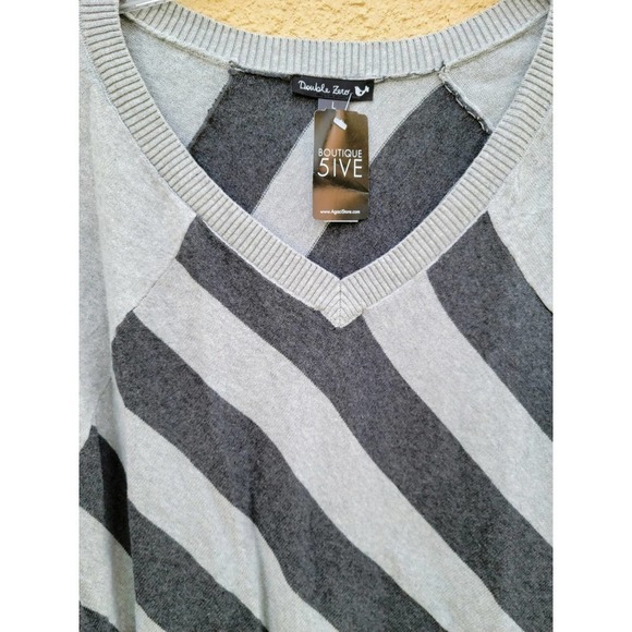 A'GACI Double Zero Women's Gray Striped Shawl Large - Picture 5 of 6